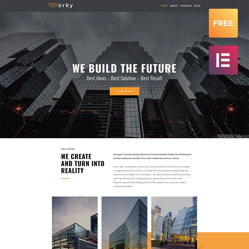 Worky Lite Architectural WordPress Theme