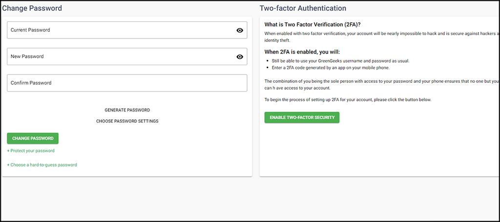 Account Security Settings