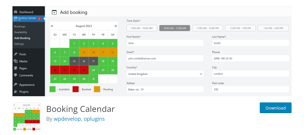 Booking Calendar