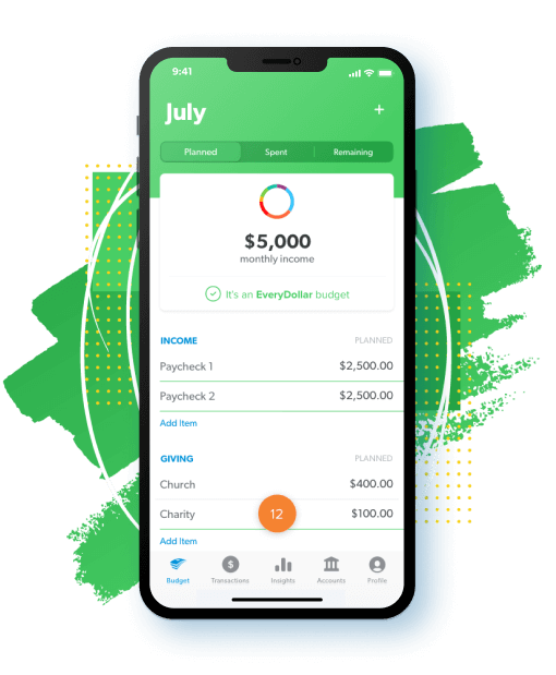 EveryDollar App on Mobile Phone