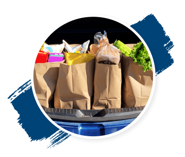 Photo of grocery bags in car trunk